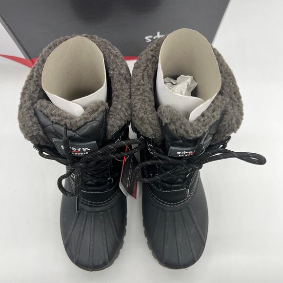 Cougar Waterproof Winter Boots Size 9W Black Quilt Carlisle Lace Up - Picture 3 of 11